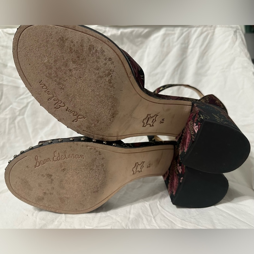 Sam Edelman Women's Floral Ankle Strap Heels - Picture 6 of 8
